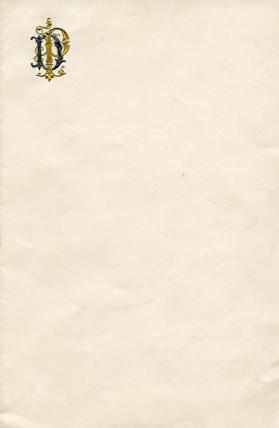 Pliego de papel personal del presidente Porfirio Díaz con monograma P.D. en oro y plata
