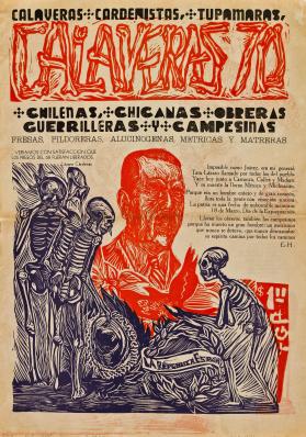 Calaveras, 70, Chilenas, Chinacas, Obreras, Guerrilleras y Campesinas (Folleto de 4 páginas)