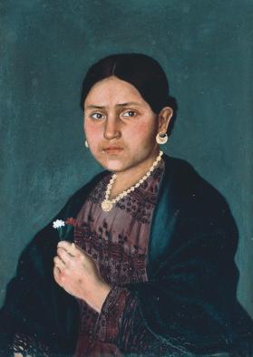 Retrato de mujer con flores