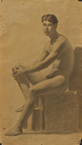 Desnudo masculino sentado