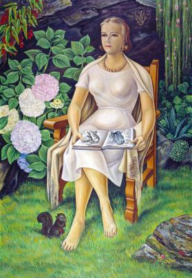 Retrato de María Asúnsolo en su jardín