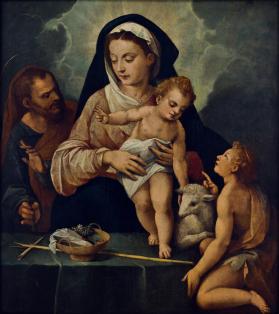 La Sagrada Familia y San Juan Bautista niño
