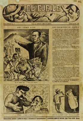El Eje Le. Hoja popular 4, Marzo, 1942. México. Artistas libres de México