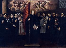San Ignacio con un grupo de jesuitas