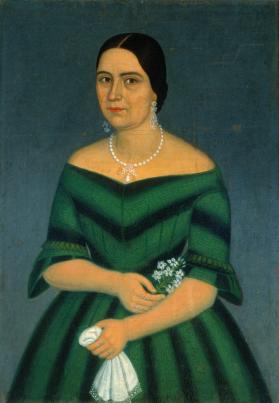 Retrato de dama con vestido verde