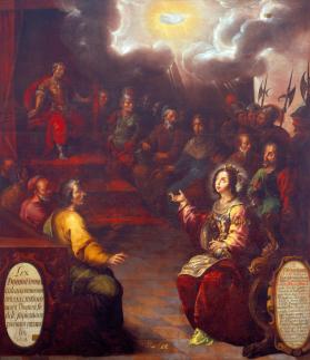 Santa Catalina de Alejandría discutiendo con los sabios